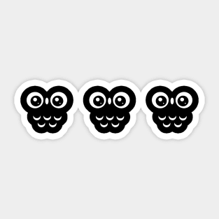 Cut out Black and White cute baby Owl Sticker